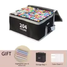 ArtFlow Studio 204-Color Elite Professional Alcohol Marker Set