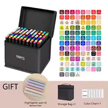 ArtFlow Studio 100-Color Professional Alcohol Marker Set