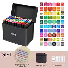 ArtFlow Studio 60-Color Professional Alcohol Marker Set