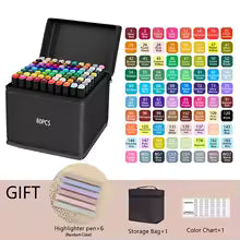 ArtFlow Studio 80-Color Professional Alcohol Marker Set